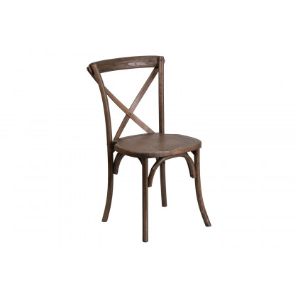 BLNK HERCULES Series Wood Stackable Cross Back Chair - Early American