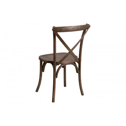 BLNK HERCULES Series Wood Stackable Cross Back Chair - Early American