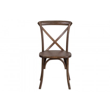 BLNK HERCULES Series Wood Stackable Cross Back Chair - Early American
