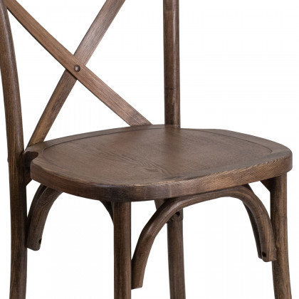 BLNK HERCULES Series Wood Stackable Cross Back Chair - Early American
