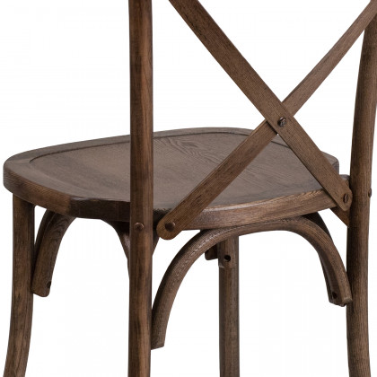 BLNK HERCULES Series Wood Stackable Cross Back Chair - Early American
