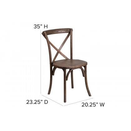 BLNK HERCULES Series Wood Stackable Cross Back Chair - Early American