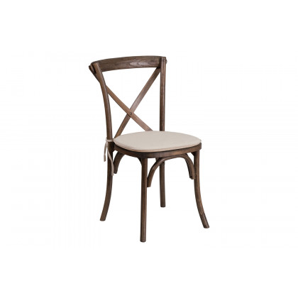 BLNK - HERCULES Series Wood Stackable Cross Back Chair with Cushion