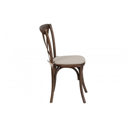 BLNK HERCULES Series Wood Stackable Cross Back Chair with Cushion - Early American