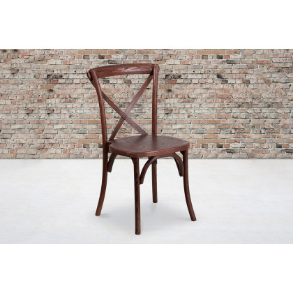 BLNK - HERCULES Series Wood Stackable Cross Back Chair