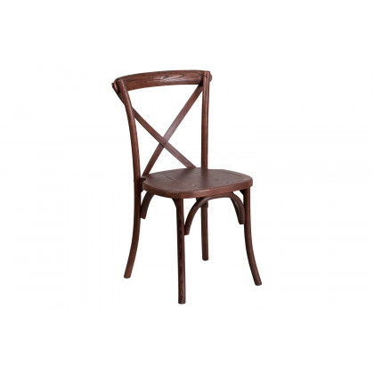 BLNK HERCULES Series Wood Stackable Cross Back Chair - Mahogany
