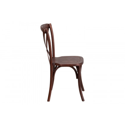 BLNK HERCULES Series Wood Stackable Cross Back Chair - Mahogany