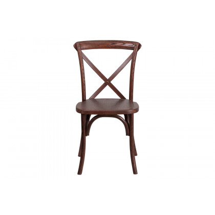 BLNK HERCULES Series Wood Stackable Cross Back Chair - Mahogany