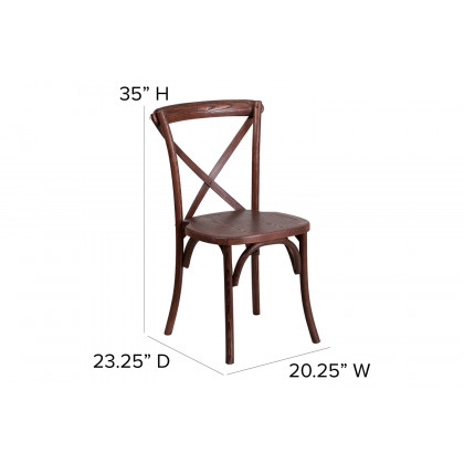 BLNK HERCULES Series Wood Stackable Cross Back Chair - Mahogany