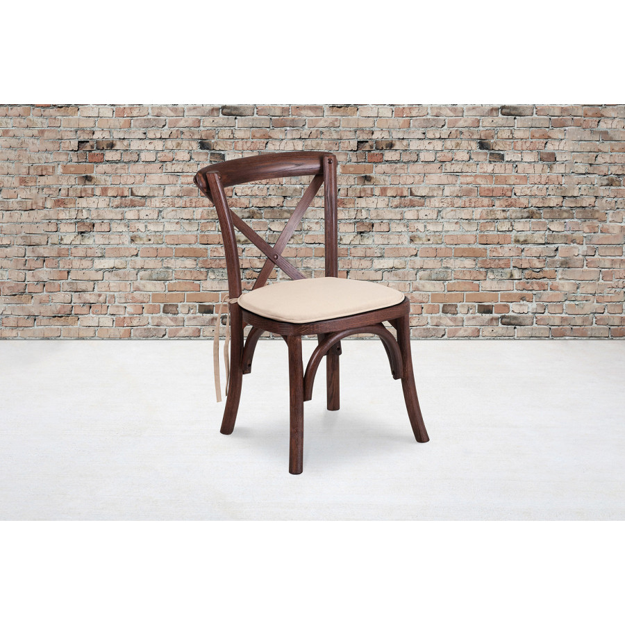 BLNK HERCULES Series Wood Stackable Kids Cross Back Chair with Cushion