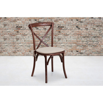 BLNK - HERCULES Series Wood Stackable Cross Back Chair with Cushion