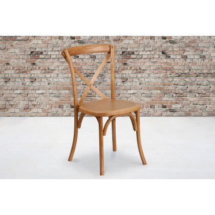 BLNK - HERCULES Series Wood Stackable Cross Back Chair