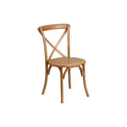 BLNK HERCULES Series Wood Stackable Cross Back Chair - Oak