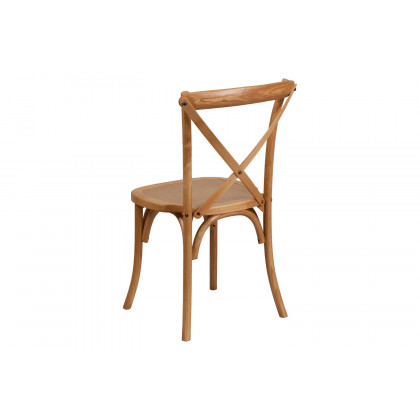 BLNK HERCULES Series Wood Stackable Cross Back Chair - Oak