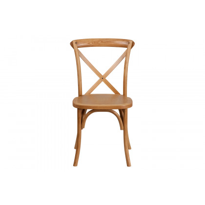 BLNK HERCULES Series Wood Stackable Cross Back Chair - Oak