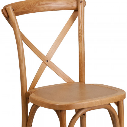BLNK HERCULES Series Wood Stackable Cross Back Chair - Oak