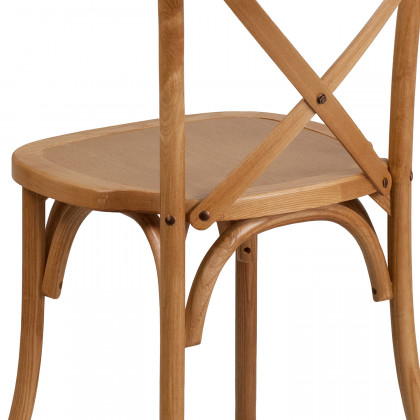 BLNK HERCULES Series Wood Stackable Cross Back Chair - Oak