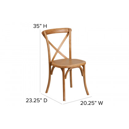 BLNK HERCULES Series Wood Stackable Cross Back Chair - Oak