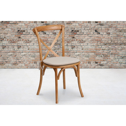 BLNK - HERCULES Series Wood Stackable Cross Back Chair with Cushion