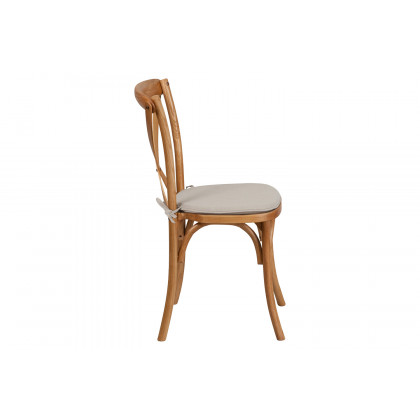 BLNK HERCULES Series Wood Stackable Cross Back Chair with Cushion - Oak