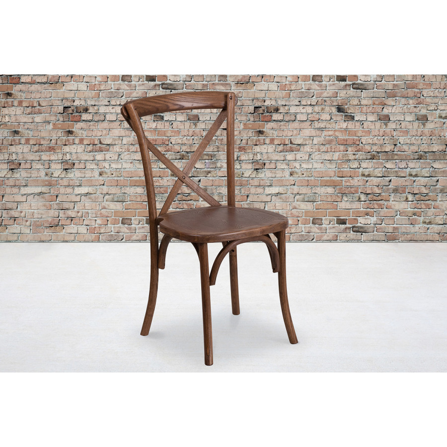 BLNK - HERCULES Series Wood Stackable Cross Back Chair