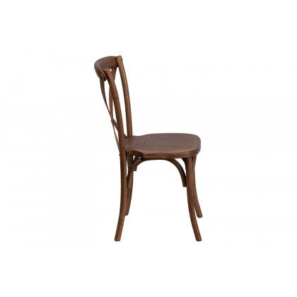 BLNK HERCULES Series Wood Stackable Cross Back Chair - Pecan