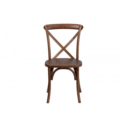BLNK HERCULES Series Wood Stackable Cross Back Chair - Pecan