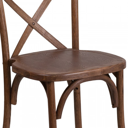 BLNK HERCULES Series Wood Stackable Cross Back Chair - Pecan