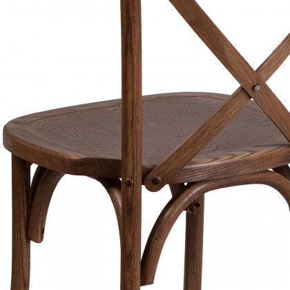 BLNK HERCULES Series Wood Stackable Cross Back Chair - Pecan