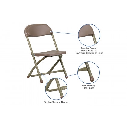 BLNK Timmy Kids Plastic Folding Chair - Brown