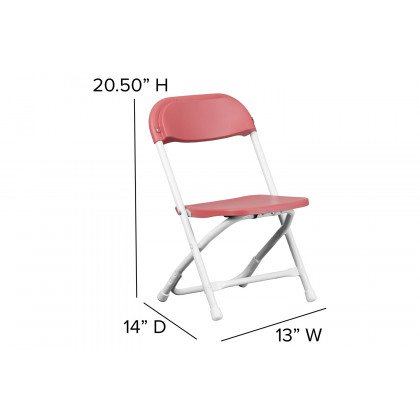 BLNK Timmy Kids Plastic Folding Chair - Burgundy