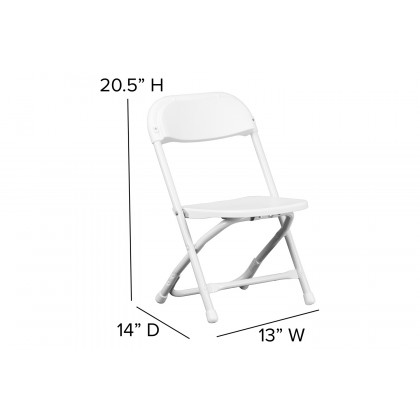 BLNK Timmy Kids Plastic Folding Chair - White