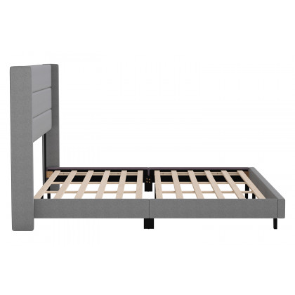 BLNK Hollis Upholstered Platform Bed with Wingback Headboard - Gray, King Size