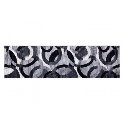 BLNK Harken Collection Geometric Olefin Area Rug with Jute Backing - Black/Gray, 2'W x 7'L
