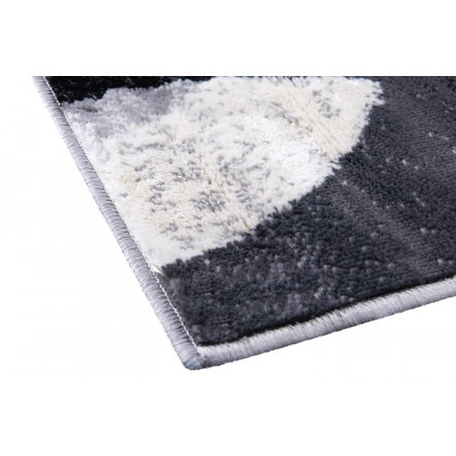 BLNK Harken Collection Geometric Olefin Area Rug with Jute Backing - Black/Gray, 2'W x 7'L