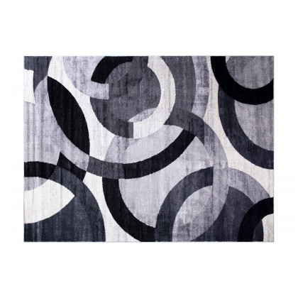 BLNK Harken Collection Geometric Olefin Area Rug with Jute Backing - Black/Gray, 5'W x 7'L