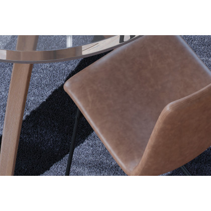 BLNK Harken Collection Geometric Round Olefin Area Rug with Jute Backing - Black/Gray, 5'W x 5'L