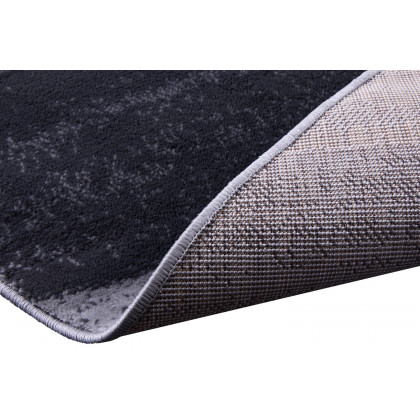 BLNK Harken Collection Geometric Round Olefin Area Rug with Jute Backing - Black/Gray, 5'W x 5'L