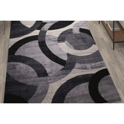 BLNK - Harken Collection Geometric Olefin Area Rug with Jute Backing