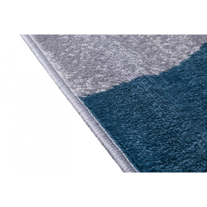 BLNK Harken Collection Geometric Olefin Area Rug with Jute Backing - Blue/Gray, 5'W x 7'L