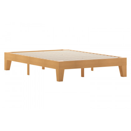 BLNK Evelyn Wood Platform Bed with Wooden Support Slats - Natural Pine, Full Size