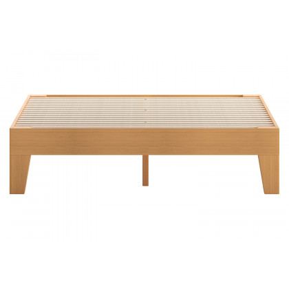 BLNK Evelyn Wood Platform Bed with Wooden Support Slats - Natural Pine, Full Size