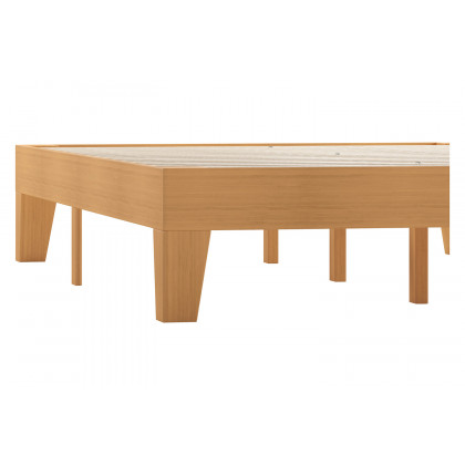 BLNK Evelyn Wood Platform Bed with Wooden Support Slats - Natural Pine, Full Size