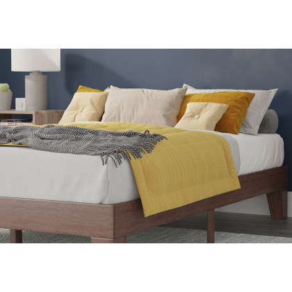 BLNK - Evelyn Wood Platform Bed with Wooden Support Slats