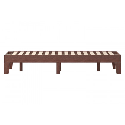 BLNK Evelyn Wood Platform Bed with Wooden Support Slats - Walnut, Full Size