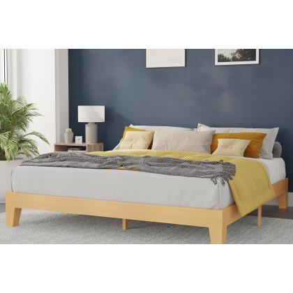 BLNK - Evelyn Wood Platform Bed with Wooden Support Slats