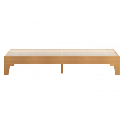 BLNK Evelyn Wood Platform Bed with Wooden Support Slats - Natural Pine, King Size