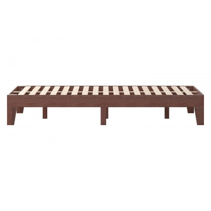 BLNK Evelyn Wood Platform Bed with Wooden Support Slats - Walnut, King Size