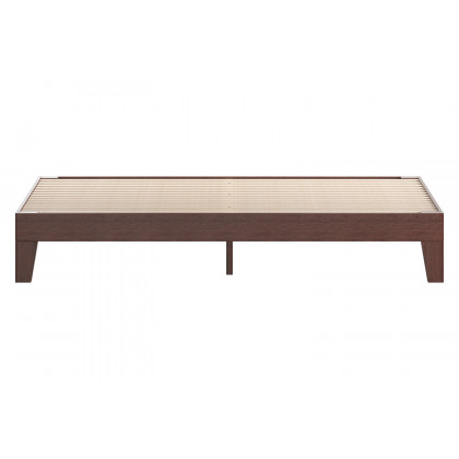 BLNK Evelyn Wood Platform Bed with Wooden Support Slats - Walnut, King Size