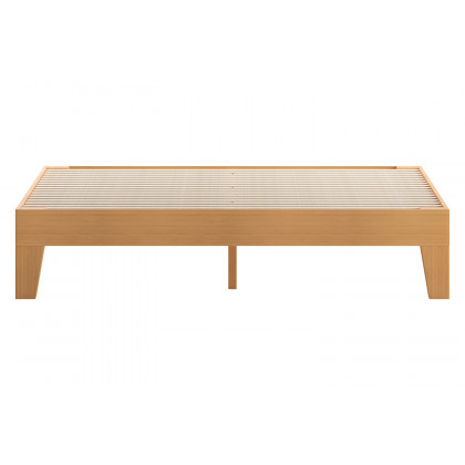 BLNK Evelyn Wood Platform Bed with Wooden Support Slats - Natural Pine, Queen Size